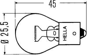 P&#230;re HELLA HEAVY DUTY P21W BA15s, Foran eller bak