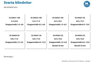 Sortimentlåda svarta blindnitar Universal