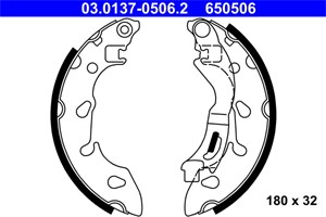 Bilde av Bremsesko Sett, Bakaksel, Fiat 500, 500 C, Panda, Panda Skåp/halvkombi, Ford Ka, 1713757, 1819868, 77365795, 77366214, As51-2200-aa, Bs5