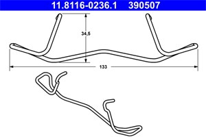 Bilde av Fjær, Bremseklave, Volvo S60 I, S80 I, V70 Ii, Xc70 Cross Country I, 30648021