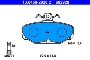 Bilde av Bremseklosser Sett, Bakaksel, Ford, 1638880, 1648236, 1652206, 6162338