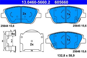 Bilde av Bremseklosser Sett, Framaksel, Hyundai Grandeur, Kia Optima, 58101-2ta50