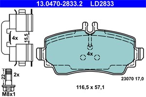 Bilde av Bremseklosser Sett, Framaksel, Mercedes-benz A-klass [w168], 168 420 00 20, 168 420 12 20, 168 420 15 20, A 168 420 00 20, A 168 420 12