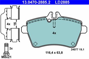 Bilde av Bremseklosser Sett, Framaksel, Mercedes-benz A-klass [w169], 169 420 02 20, 169 420 10 20, 169 420 18 20, A 169 420 02 20, A 169 420 10