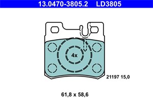 Bilde av Bremseklosser Sett, Bakaksel, Mercedes-benz, 001 420 02 20, 001 420 13 20, 001 420 95 20, 005 420 17 20, A 001 420 02 20, A 001 420 13 2