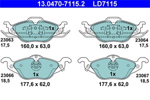 Bilde av Bremseklosser Sett, Framaksel, Opel,vauxhall, 16 05 000, 16 05 034, 16 05 070, 16 05 091, 16 05 121, 16 05 959, 90544025, 9195144, 91956