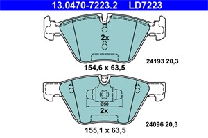 Bilde av Bremseklosser Sett, Framaksel, Bmw 1 [e81, E87], 1-serie Cabriolet [e88], 1-serie Coupé [e82], 34 11 6 771 972, 34 11 6 777 772, 34 11 6