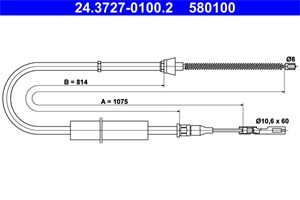 Kabel, parkeringsbremse, Bak, H&#248;yre bak