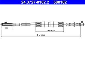 Kabel, parkeringsbremse, Bak