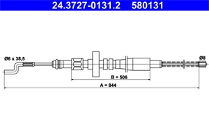 Kabel, parkeringsbremse, Bak