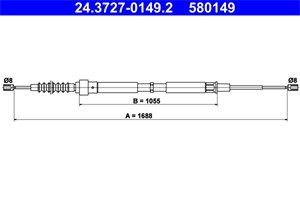 Kabel, parkeringsbremse, Bak