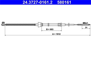 Kabel, parkeringsbremse, Bak