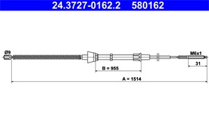 Kabel, parkeringsbremse, Bak