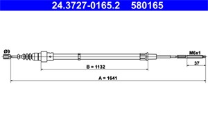 Kabel, parkeringsbremse, Bak