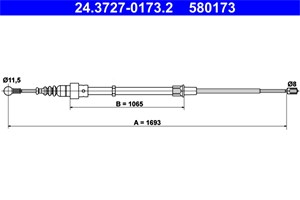 Kabel, parkeringsbremse, Bak