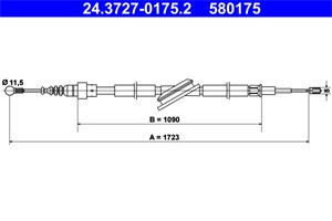 Kabel, parkeringsbremse, Bak