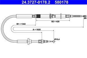 Kabel, parkeringsbremse, Bak