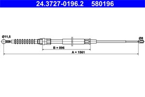 Kabel, parkeringsbremse, Bak