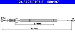 Kabel, parkeringsbremse, Bak