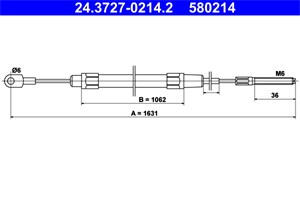 Kabel, parkeringsbremse, Bak