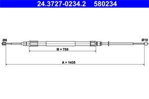 Kabel, parkeringsbremse, Bak