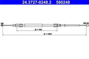 Kabel, parkeringsbremse, Bak