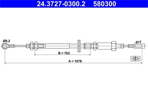 Kabel, parkeringsbremse, Foran