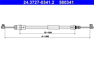 Kabel, parkeringsbremse, Foran