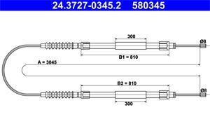 Kabel, parkeringsbremse, Bak