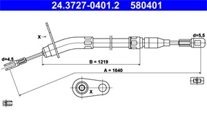 Bilde av Kabel, Parkeringsbremse, Bakre Venstre, Mercedes-benz 123 Coupé [c123], 123 Sedan [w123], 123 T-model [s123], 123 420 04 85, A 123 420 0