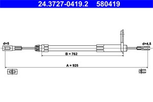 Bilde av Kabel, Parkeringsbremse, Høyre Bak, Mercedes-benz C-klass [w202], C-klass T-model [s202], Clk [c208], Clk Cabriolet [a208], 202 420 02 8