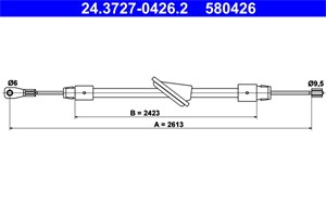 Bilde av Kabel, Parkeringsbremse, Foran, Mercedes-benz E-klass [w210], E-klass T-model [s210], 210 420 08 85, 210 420 18 85, A 210 420 08 85, A 2