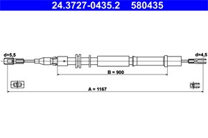 Kabel, parkeringsbremse, Bak