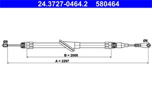 Kabel, parkeringsbremse, Foran