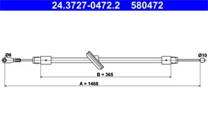 Kabel, parkeringsbremse, Foran