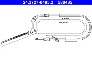 Kabel, parkeringsbremse, Foran