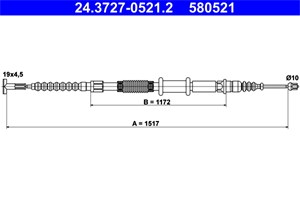 Bilde av Kabel, Parkeringsbremse, Bakre Venstre, Alfa Romeo,fiat,lancia, 46401730, 46456849, 60806307, 60806311, 60812546, 60813056, 7615343, 771