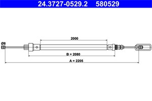 Bilde av Kabel, Parkeringsbremse, Høyre Bak, Citroën Evasion Minibus, Minivan, Fiat Ulysse, Lancia Zeta, Peugeot 806, 1472958080, 4745 F5