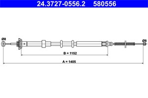 Bilde av Kabel, Parkeringsbremse, Bakre Venstre, Fiat Panda, Panda Skåp/halvkombi, 51708686