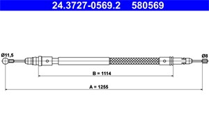 Bilde av Kabel, Parkeringsbremse, Bak, Fiat Ulysse, Lancia Phedra, 1400204180