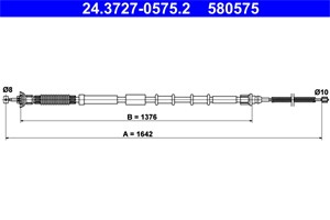 Bilde av Kabel, Parkeringsbremse, Bakre Venstre, Fiat Grande Punto, Punto, Punto Evo, Punto Skåp/halvkombi, 55700928, 55704107