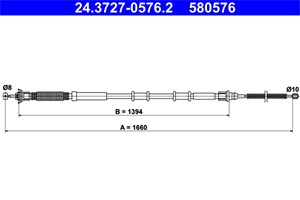 Bilde av Kabel, Parkeringsbremse, Høyre Bak, Fiat Grande Punto, Punto, Punto Evo, Punto Skåp/halvkombi, 55700926, 55704105