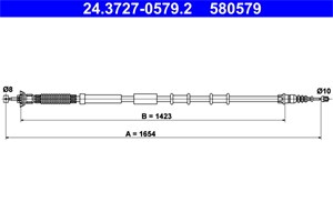 Bilde av Kabel, Parkeringsbremse, Bakre Venstre, Abarth,alfa Romeo,fiat, 51844531, 55700929, 55704104