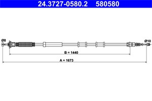 Bilde av Kabel, Parkeringsbremse, Høyre Bak, Abarth,alfa Romeo,fiat, 51871598, 51871599, 55700927, 55704103