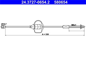 Bilde av Kabel, Parkeringsbremse, Foran, Ford Focus I, Focus Sedan I, Focus Skåp / Kombi I, Focus Turnier I, 1228027