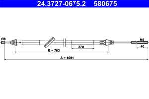 Kabel, parkeringsbremse, Foran