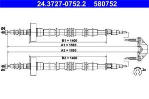 Kabel, parkeringsbremse, Bak