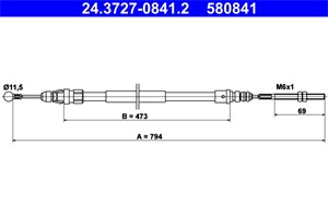 Kabel, parkeringsbremse