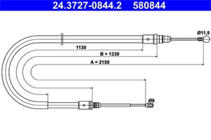 Kabel, parkeringsbremse, Bak