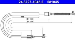 Kabel, parkeringsbremse, Bak